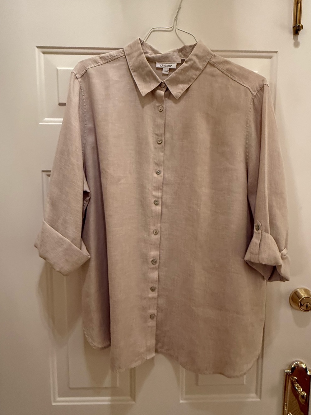 Chico’s Beige Button Down Shirt